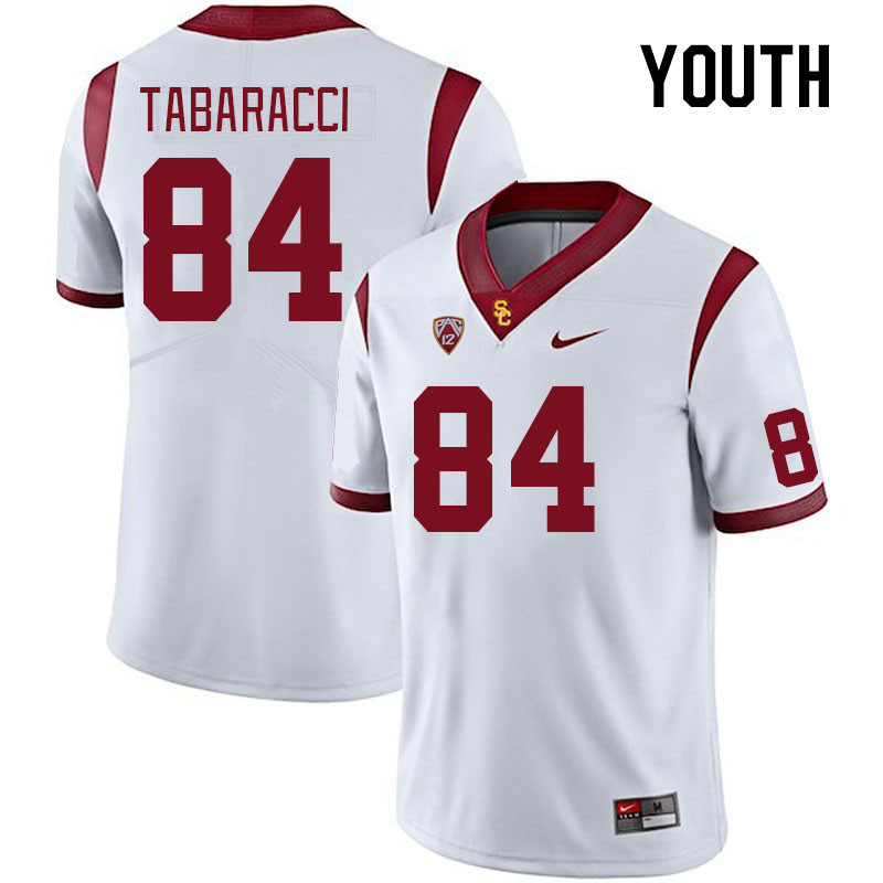 Youth #84 Carson Tabaracci USC Trojans College Football Jerseys Stitched Sale-White - Click Image to Close